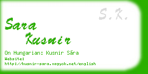 sara kusnir business card